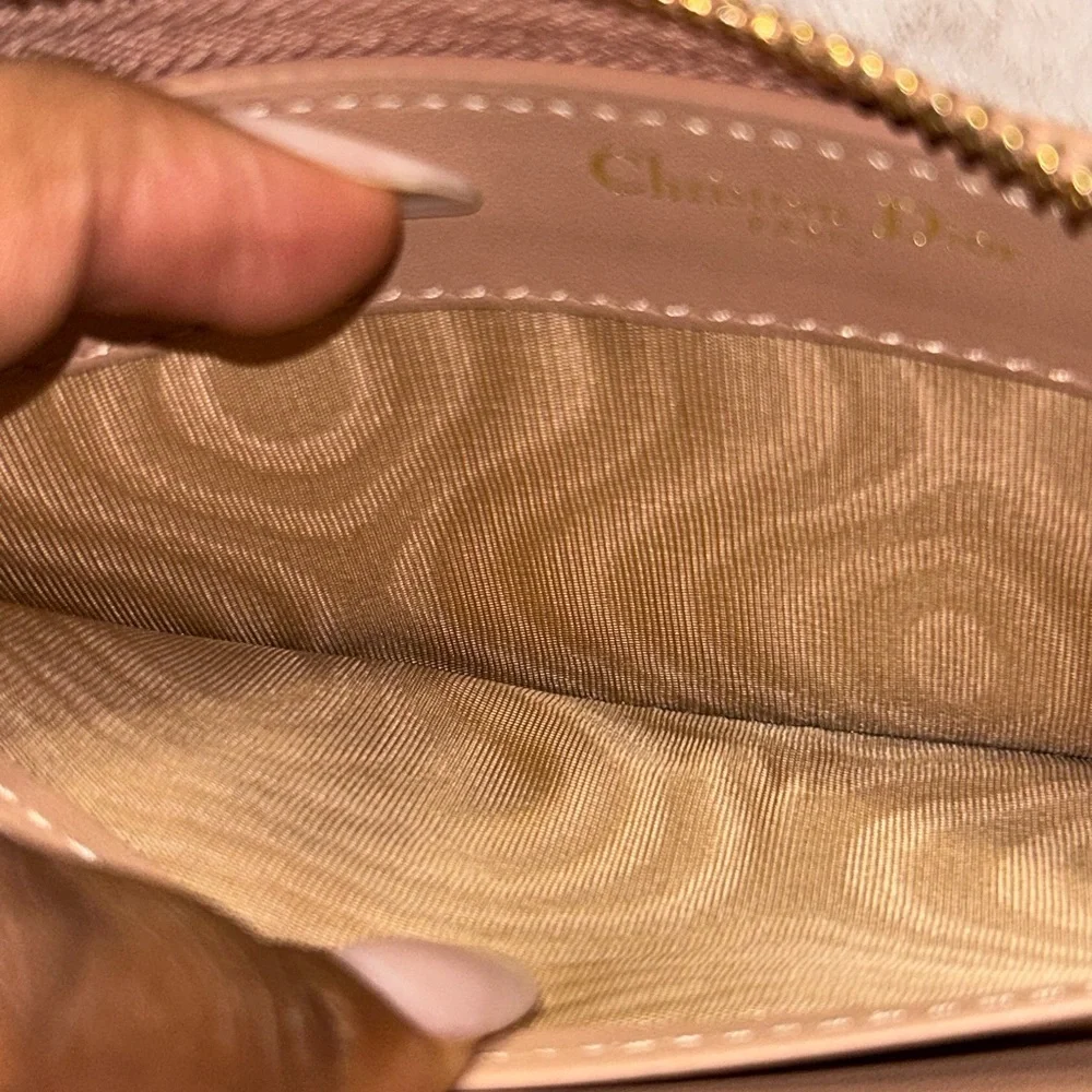 Christian Dior Blush Pink Grained Leather‎ Zippy Wallet